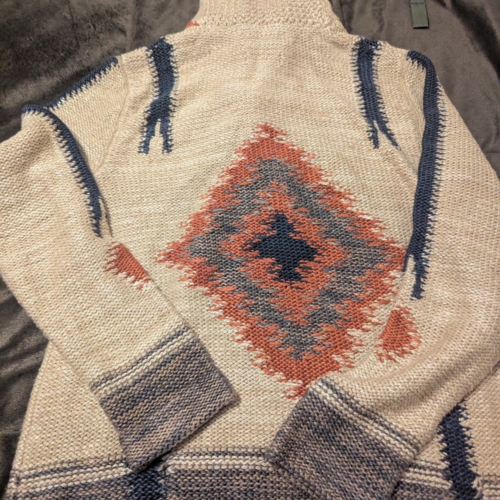 Ralph Lauren Men's Beige and Rust Patterned Cardigan - Picture 2 of 3